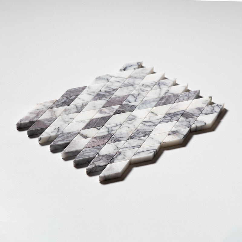 LILAC: Rhomboid Long Hex Mosaic (honed | 12"x12"x3/8" | straight cut)