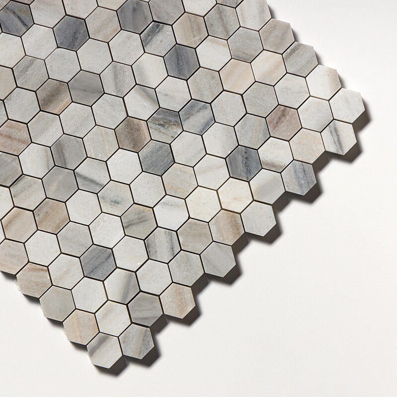 SKYLINE : Hexagon Mosaic (honed | 11"x12"x5/8" | straight cut)