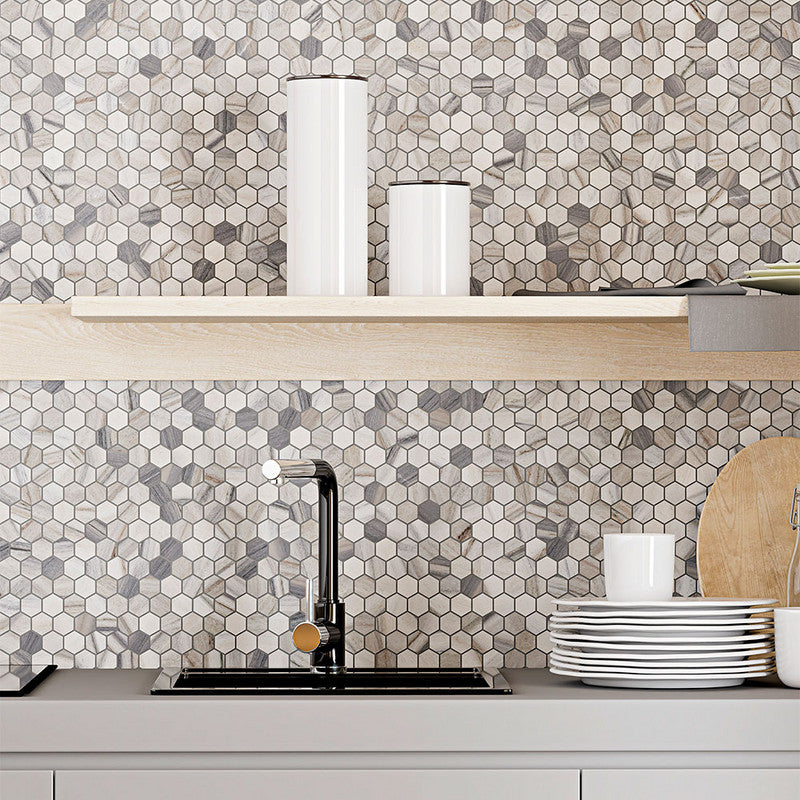 SKYLINE : Hexagon Mosaic (honed | 11"x12"x5/8" | straight cut)