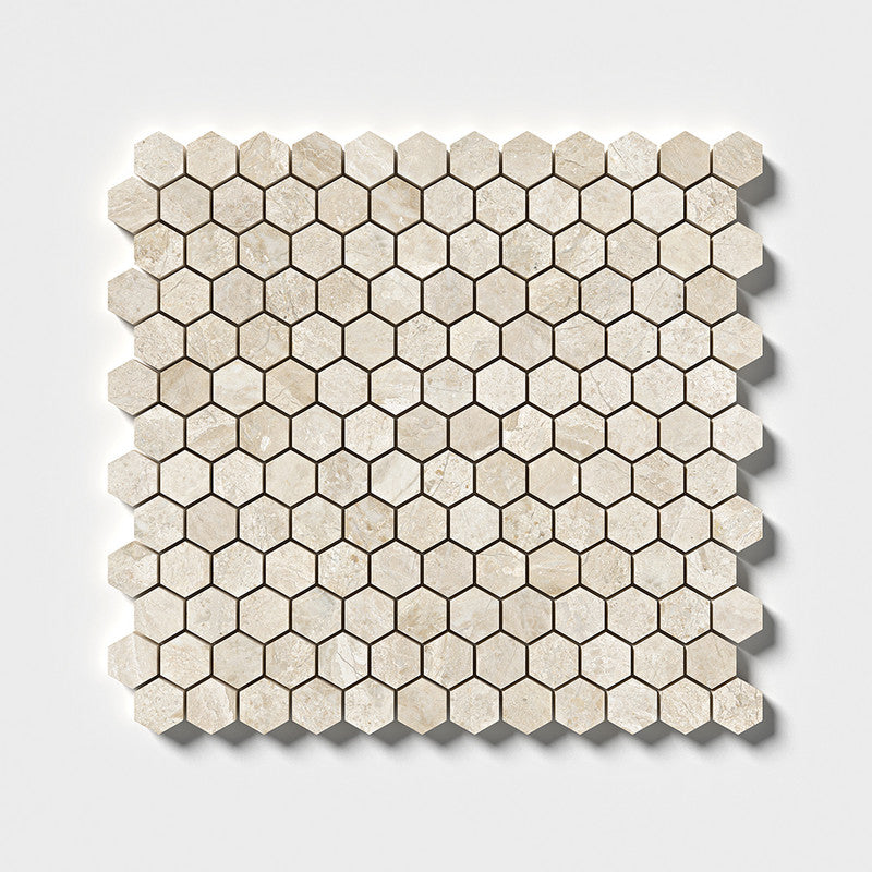 DIANA ROYAL : Hexagon Mosaic (honed | 11"x12"x5/8" | straight cut)