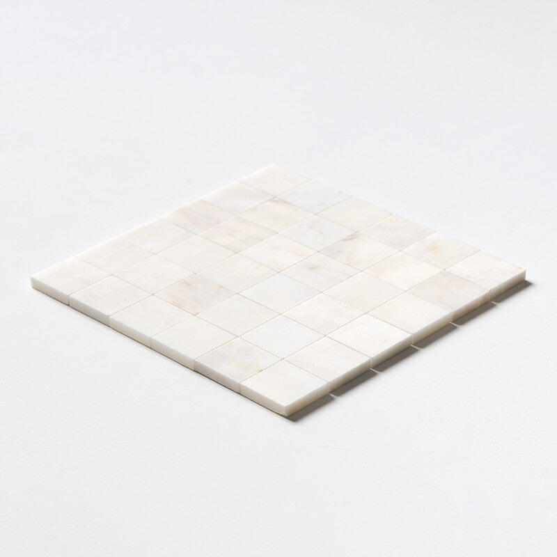 CALACATTA AMBER : 2X2 Straight Stack Mosaic (honed | 12"x12"x3/8" | straight cut)