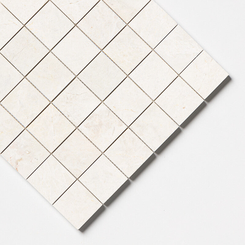 VANILLA: 2X2 Straight Stack Mosaic (honed | 12"x12"x3/8" | straight cut)