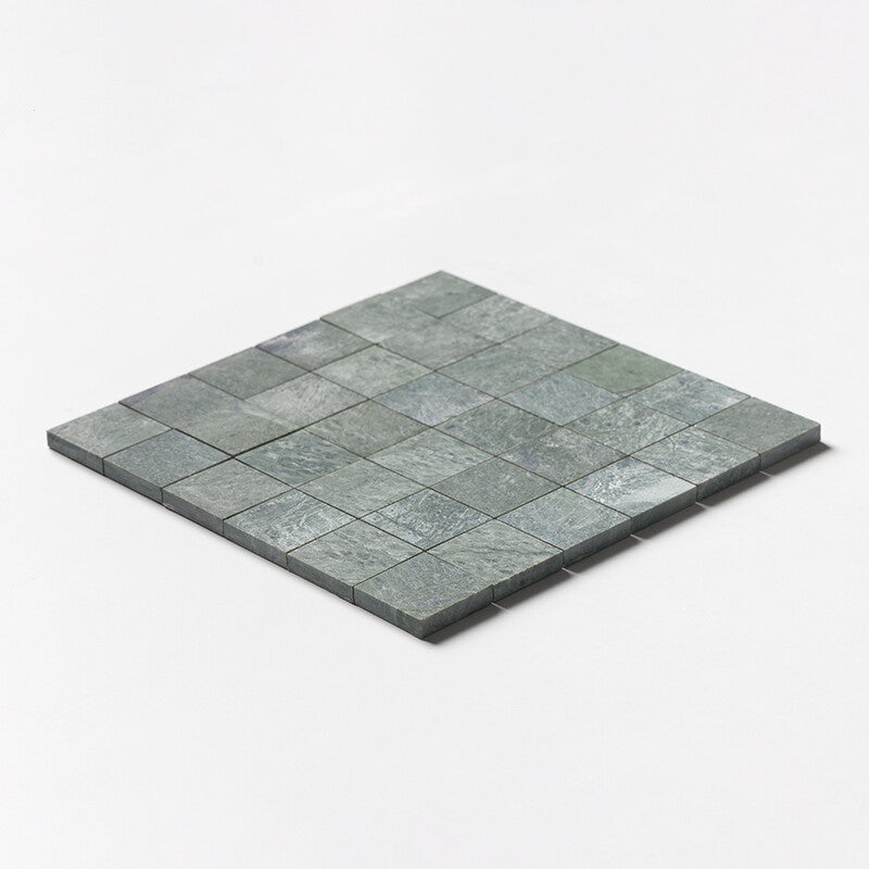 VERDE TIA : 2X2 Straight Stack Mosaic (honed | 12"x12"x3/8" | straight cut)