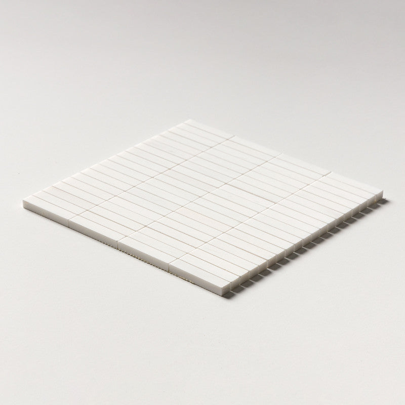 BIANCO DOLOMITI CLASSIC : 5/8X3 Straight Stack Mosaic (honed | 12"x12"x3/8" | straight cut)