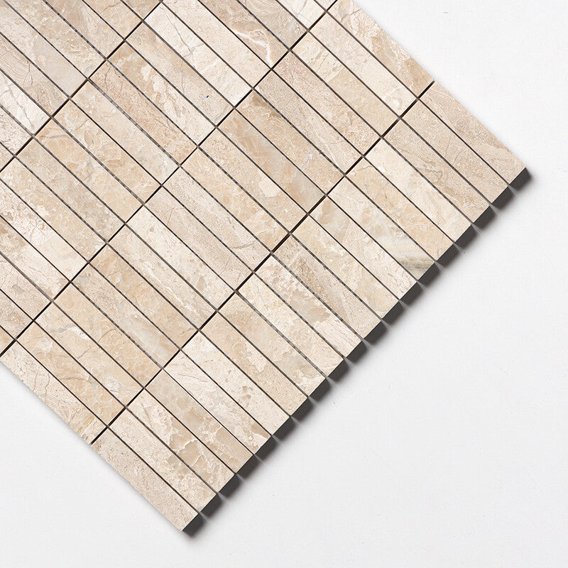 DIANA ROYAL : 5/8X3 Straight Stack Mosaic (honed | 12"x12"x3/8" | straight cut)
