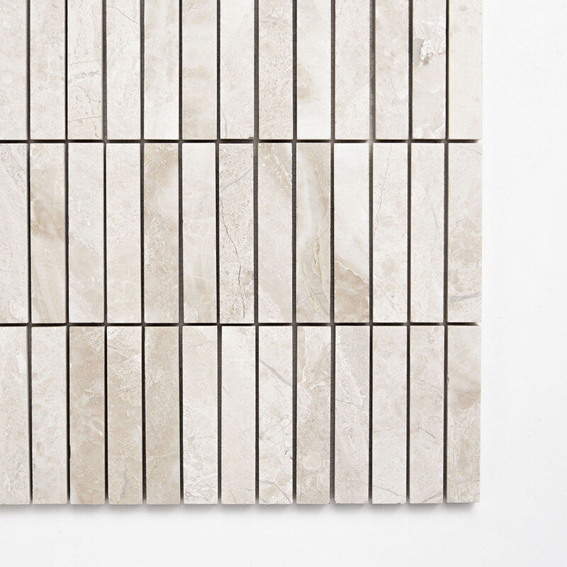 DIANA ROYAL : 5/8X3 Straight Stack Mosaic (honed | 12"x12"x3/8" | straight cut)