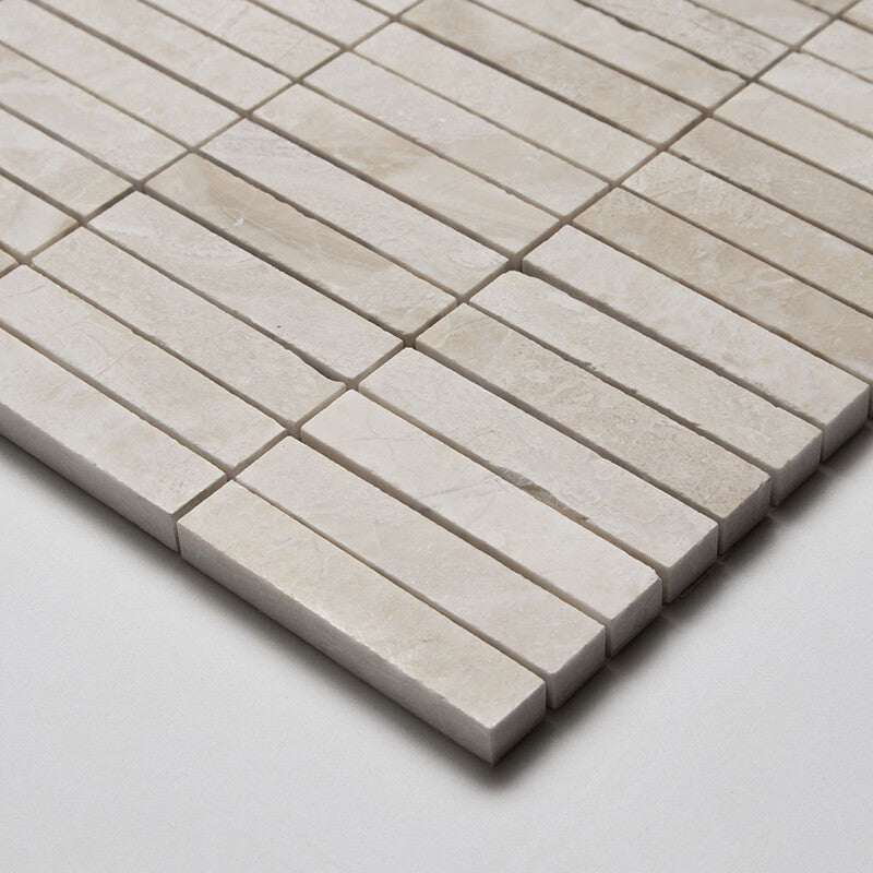DIANA ROYAL : 5/8X3 Straight Stack Mosaic (honed | 12"x12"x3/8" | straight cut)