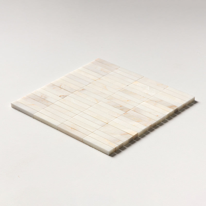 CALACATTA AMBER : 5/8X3 Straight Stack Mosaic (honed | 12"x12"x3/8" | straight cut)