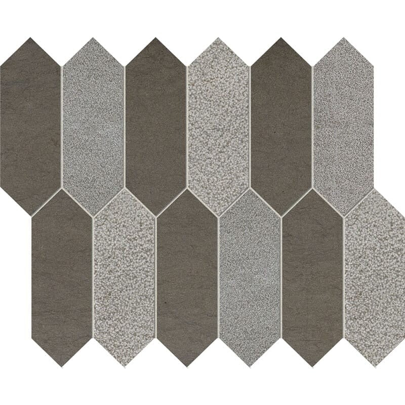 DIMENTIONS : Medium Picket Mosaic (multi finish | 11"x13"x3/16" | straight cut)