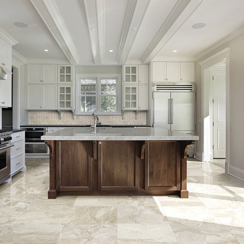 DIMENTIONS : Diana Royal Snow White Paradise Fusion Chevron Mosaic (multi finish | 11"x16"x7/8" | straight cut)