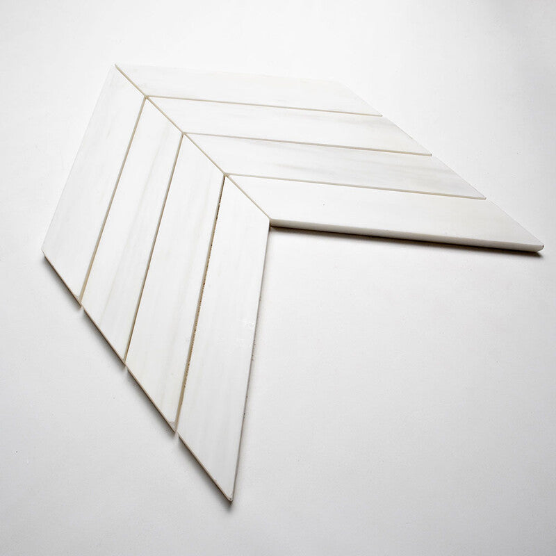 BIANCO DOLOMITI CLASSIC : Chevron Field Tile (honed | 10"x13"x3/8" | straight cut)