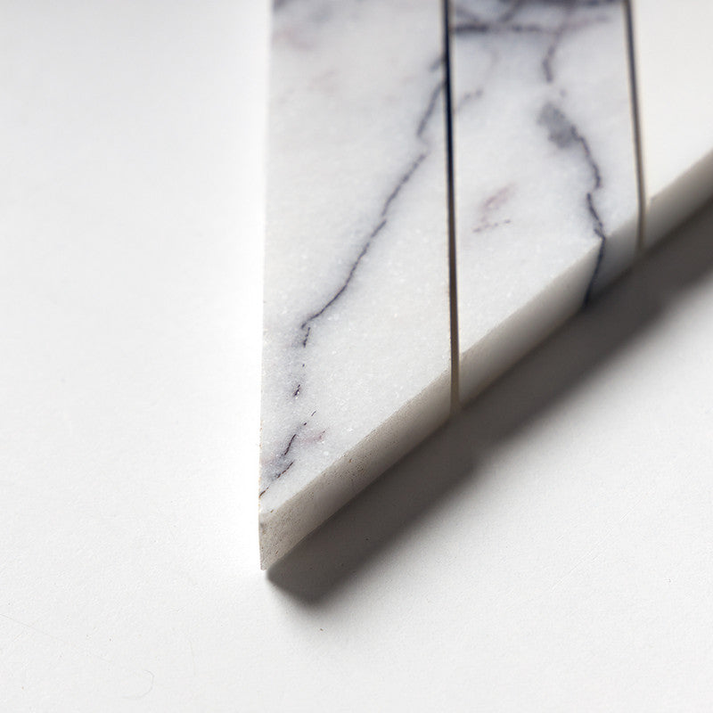 DIMENTIONS : Thin Chevron Mosaic (honed | 10"x13"x3/8" | straight cut)