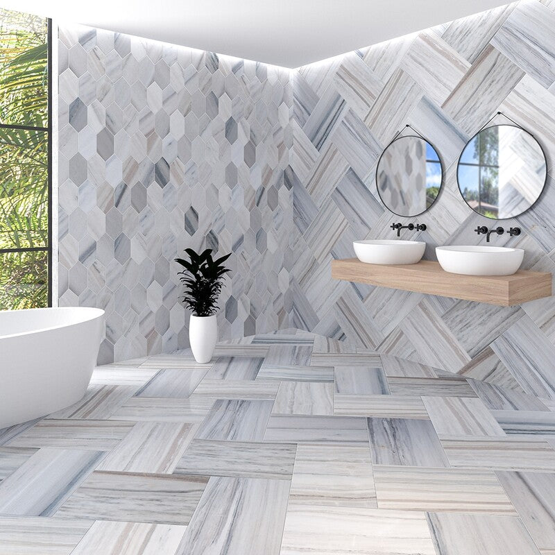 DIMENTIONS : Large Picket Field Tile (polished | 6"x12"x3/8" | straight cut)