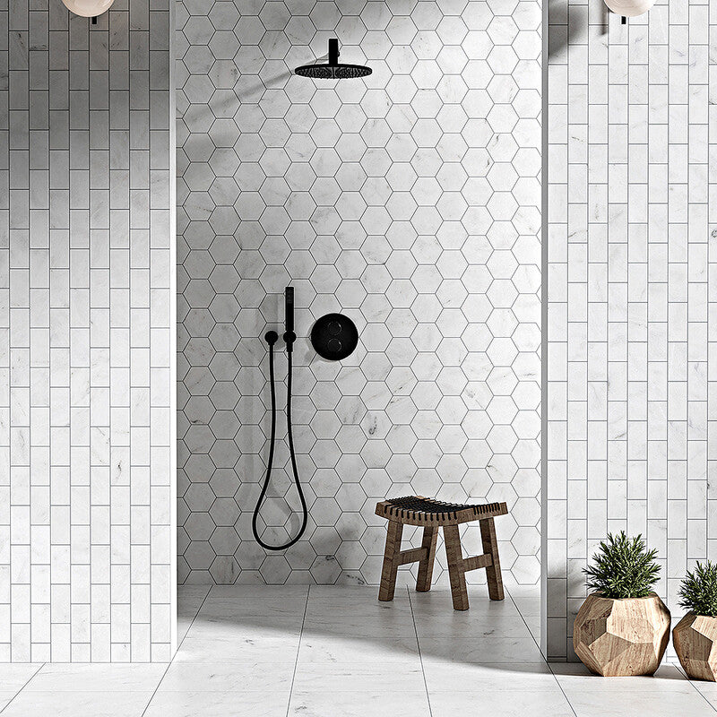 DIMENTIONS : Hexagon Field Tile (honed | 5"x5"x25/32" | straight cut)