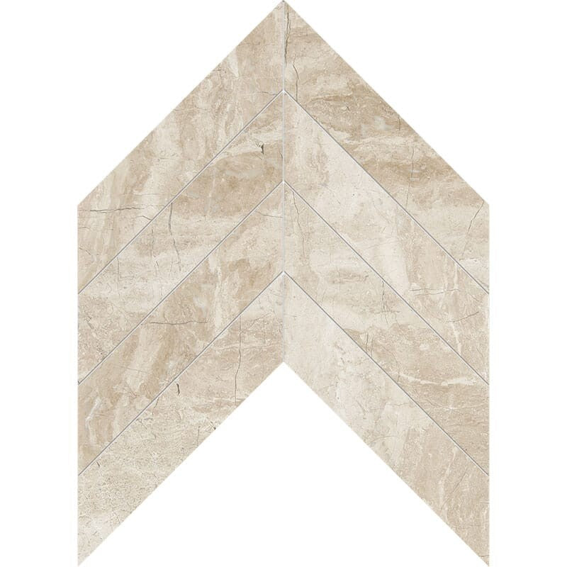 DIMENTIONS : Diana Royal Chevron Field Tile (polished | 10"x13"x3/8" | straight cut)