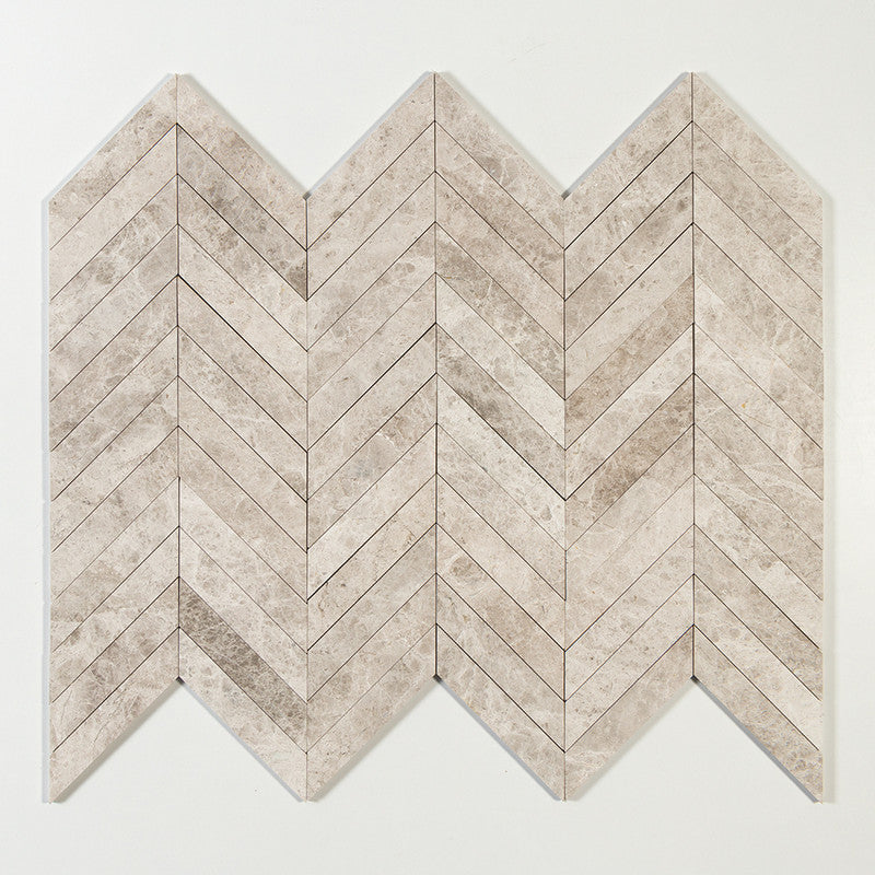 DIMENTIONS : Chevron Field Tile (polished | 10"x13"x3/8" | straight cut)