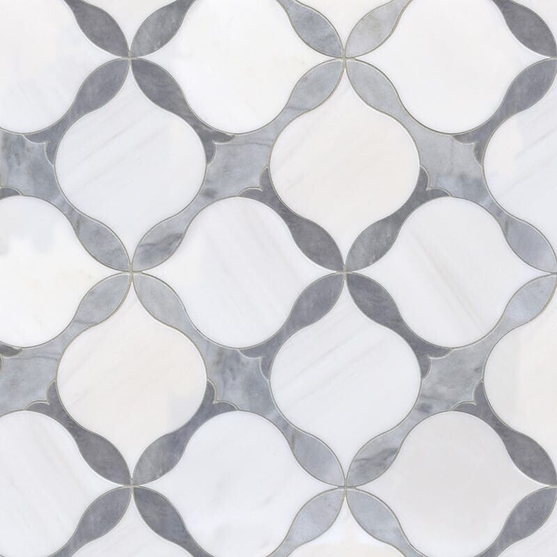SNOW WHITE : Allure Light Avenza Amelia Mosaic (multi finish | 9"x9"x5/8" | straight cut)