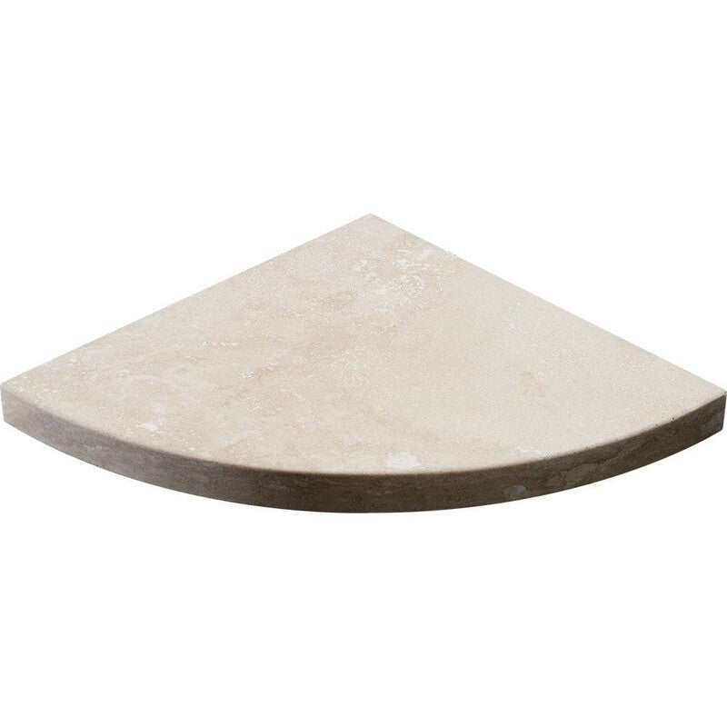 IVORY TRAVERTINE: Corner Shelve (honed filled | 8"x8"x3/4" | round)