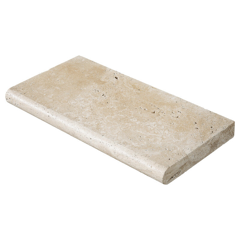 IVORY TRAVERTINE: Travertine Pool Coping (tumbled | 12"x24"x2" | round)