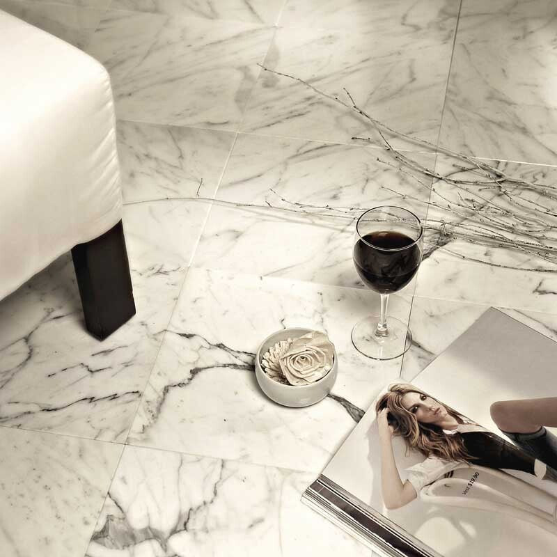 STATUARIETTO : Square Field Tile (polished | 12"x12"x3/8" | beveled)