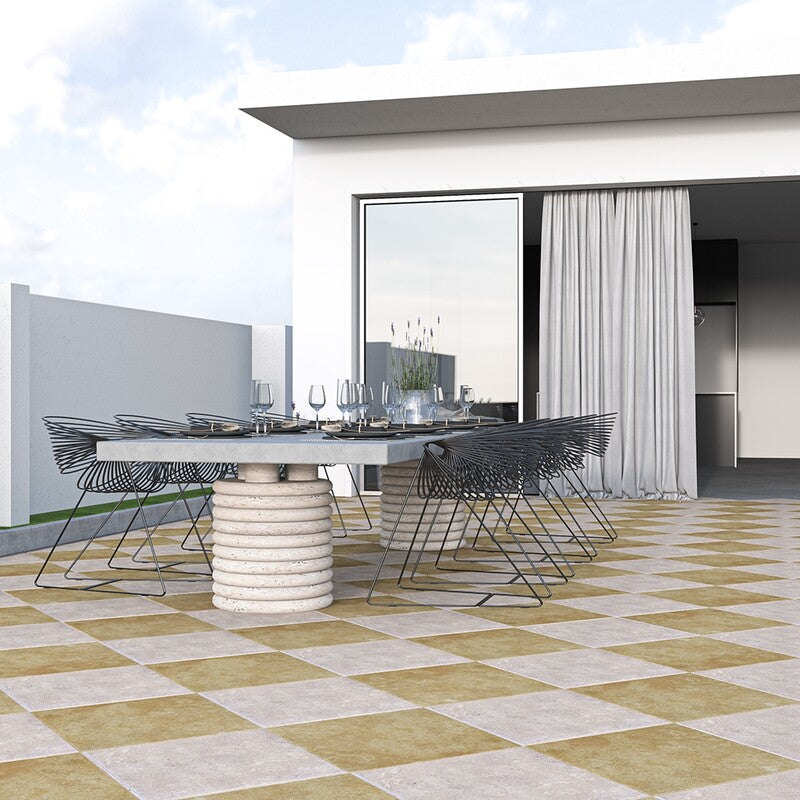 IVORY TRAVERTINE: Square Field Tile (antiqued | 12"x12"x3/8" | round)