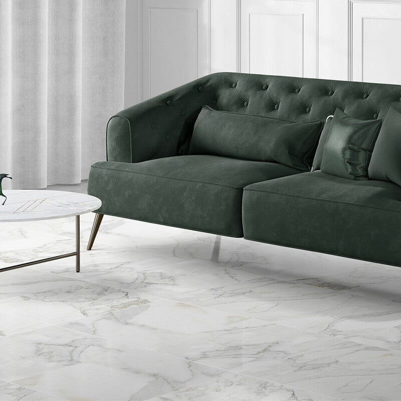 CALACATTA GOLD EXTRA : Square Field Tile (polished | 18"x18"x3/8" | straight cut)