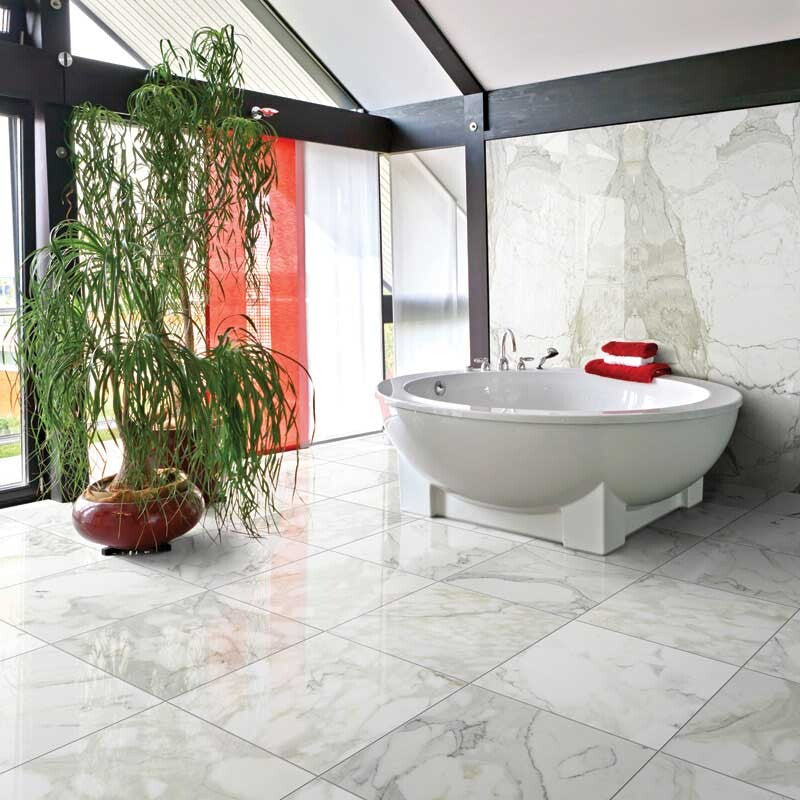 CALACATTA GOLD EXTRA : Square Field Tile (polished | 18"x18"x3/8" | straight cut)