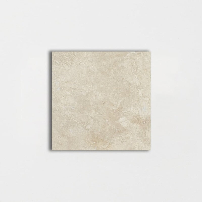 IVORY TRAVERTINE: Square Field Tile (honed filled | 4"x4"x3/8" | straight cut)
