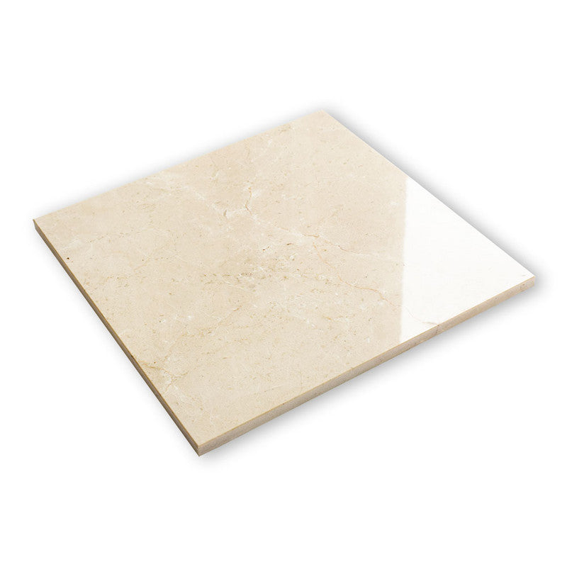 CREMA MARFIL : Square Field Tile (polished | 12"x12"x3/8" | beveled)