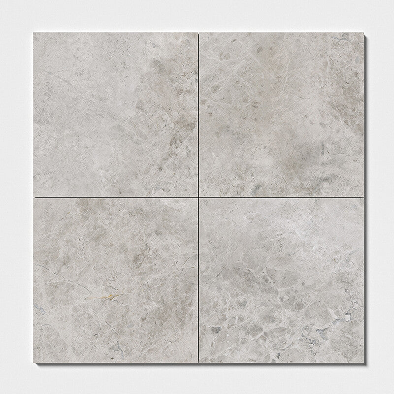 SILVER CLOUDS : Square Field Tile (polished | 18"x18"x1/2" | straight cut)