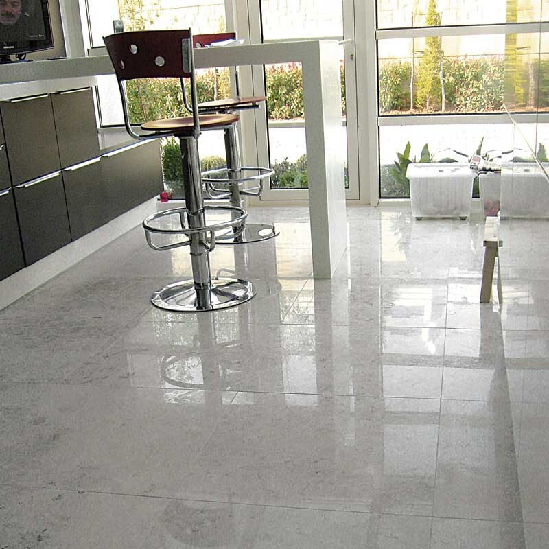 SILVER CLOUDS : Square Field Tile (polished | 18"x18"x1/2" | straight cut)