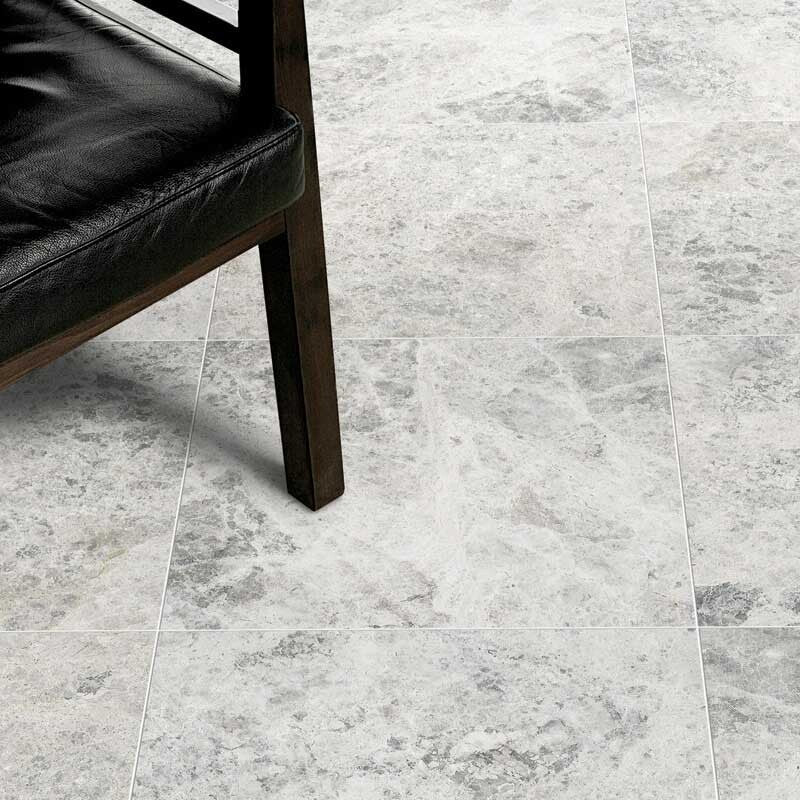 SILVER SHADOW : Square Field Tile (honed | 18"x18"x1/2" | straight cut)