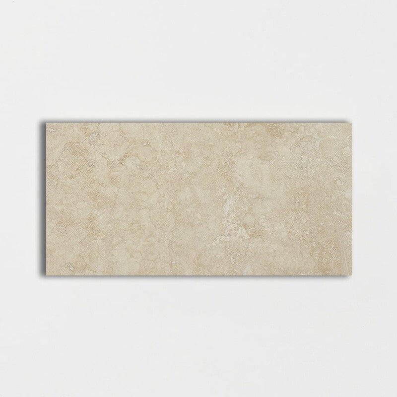IVORY TRAVERTINE: Rectangle Field Tile (honed filled | 12"x24"x1/2" | straight cut)