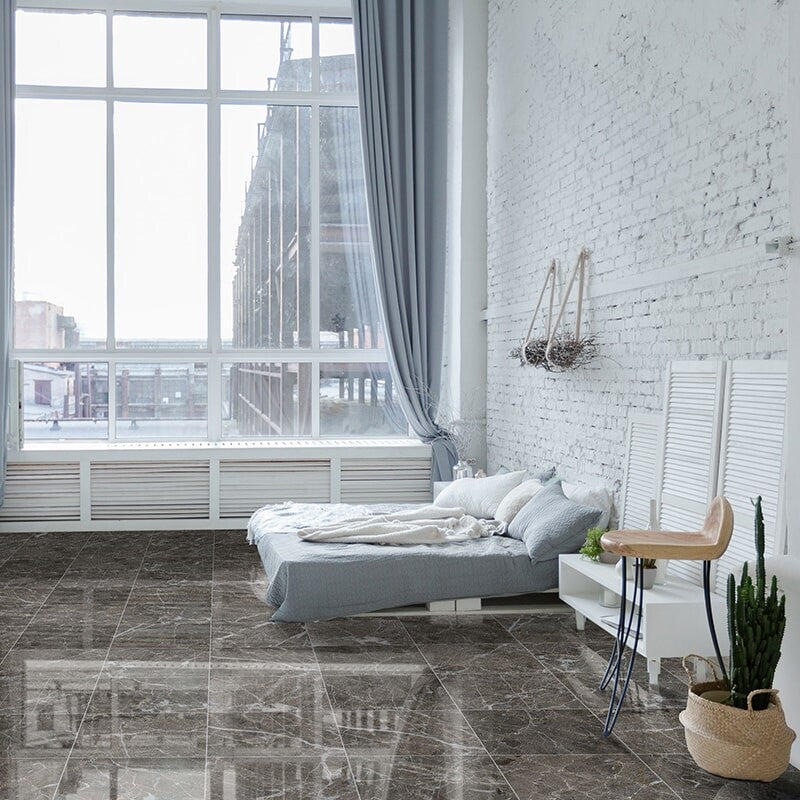 NATURAL REFLECTIONS : Arctic Gray Marble Rectangle Field Tile (polished | 12"x24"x1/2" | straight cut)
