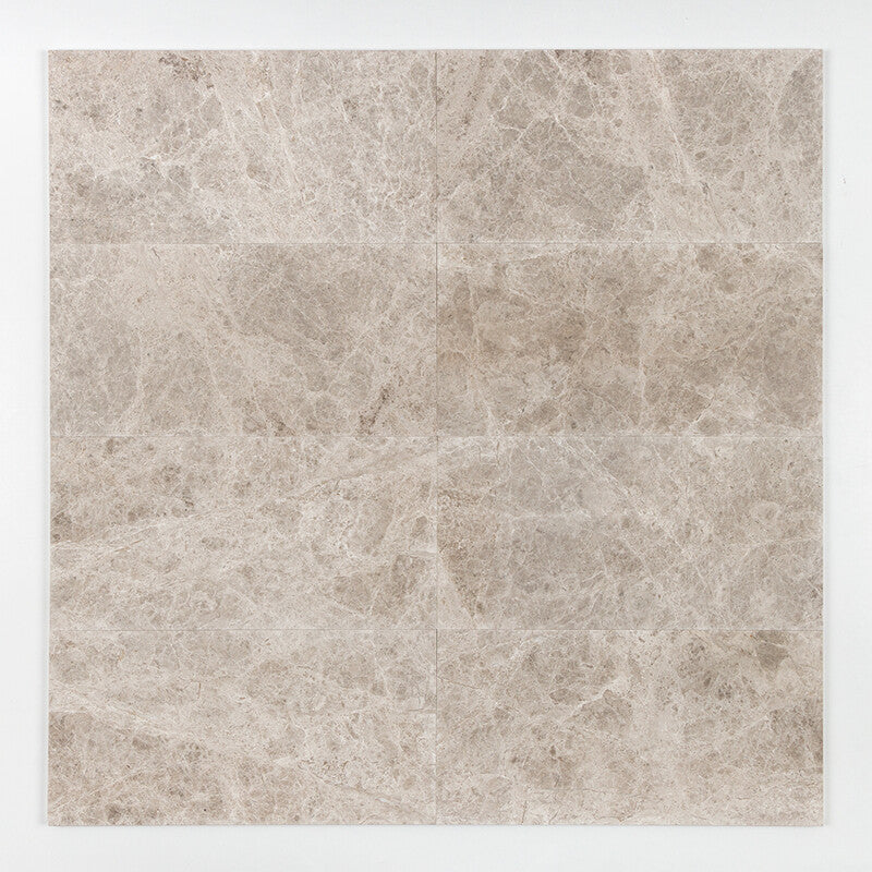 SILVER CLOUDS : Rectangle Field Tile (polished | 12"x24"x1/2" | straight cut)