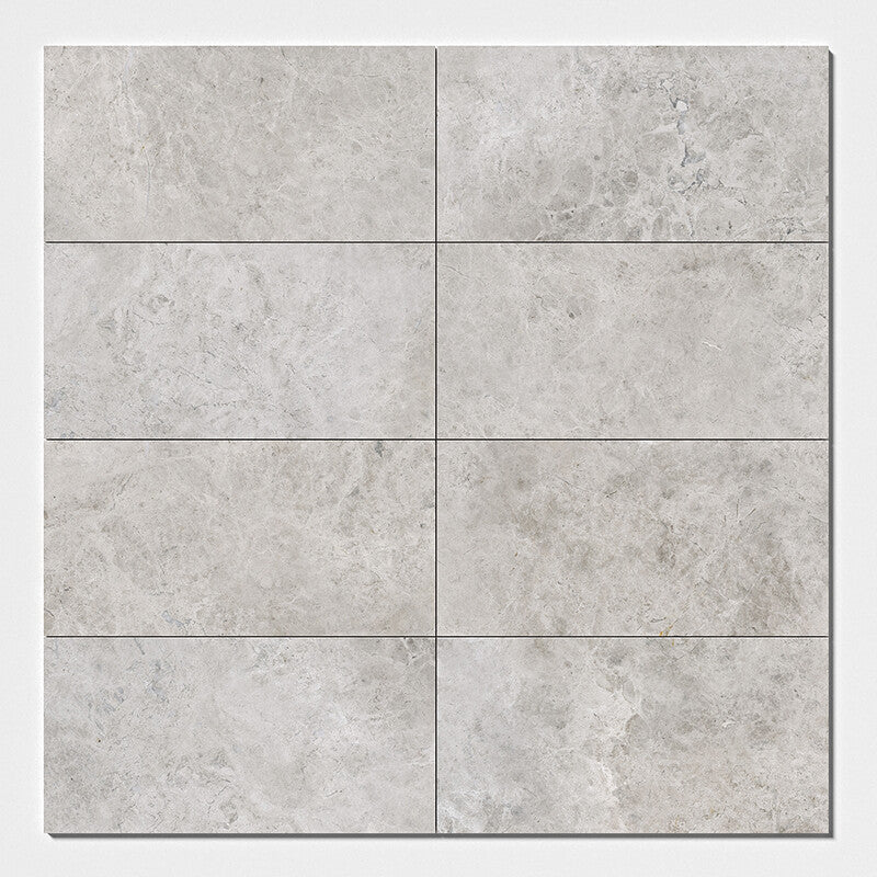 SILVER CLOUDS : Rectangle Field Tile (polished | 12"x24"x1/2" | straight cut)