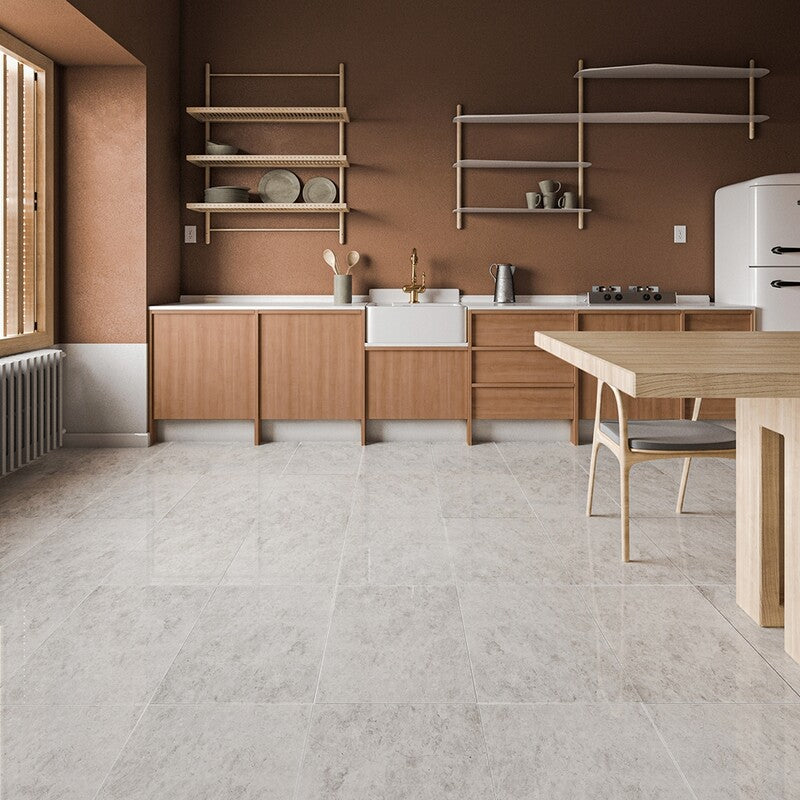 SILVER CLOUDS : Rectangle Field Tile (polished | 12"x24"x1/2" | straight cut)