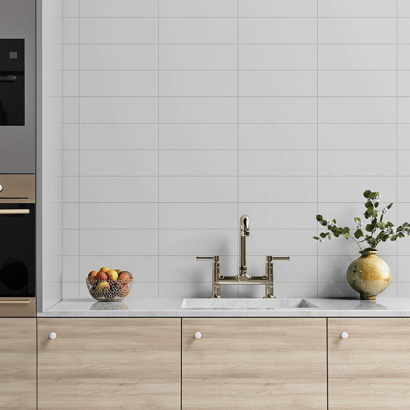 STATUS CERAMIC: Satin Cotton Rectangle Field Tile (matte | 4"x12"x3/8" | beveled)