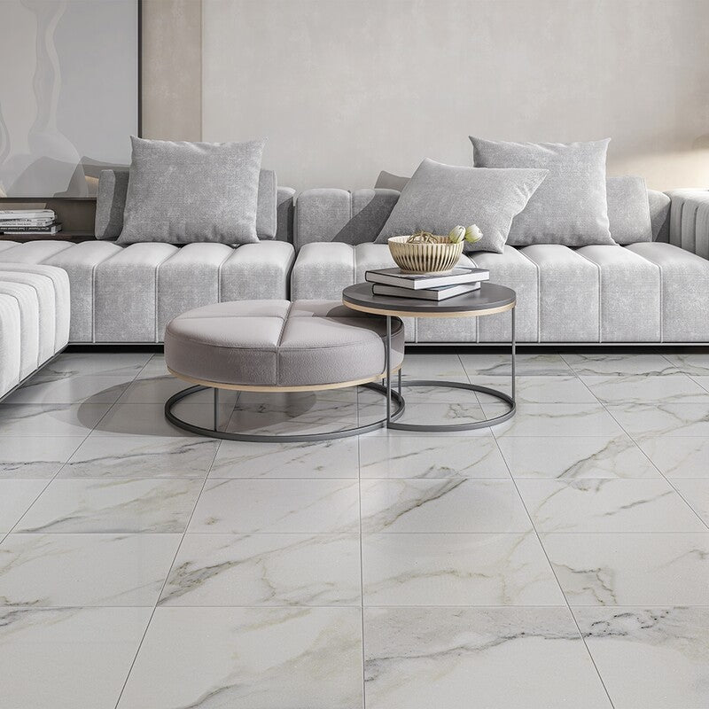 CALACATTA GOLD ROYAL : Square Field Tile (honed | 18"x18"x3/8" | straight cut)