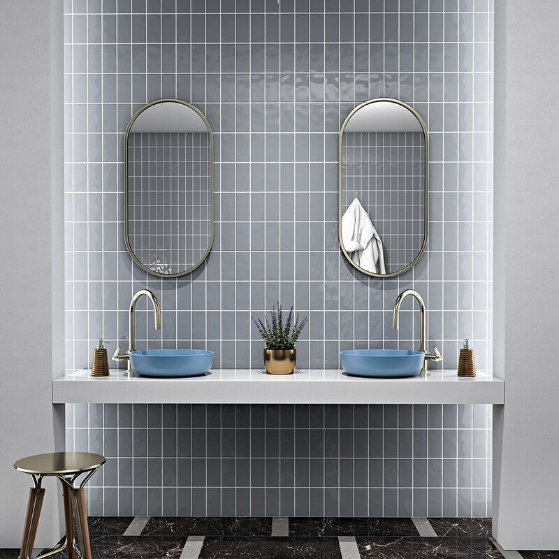 STATUS CERAMIC: Stone Rectangle Field Tile (glossy | 3"x6"x3/8" | beveled)