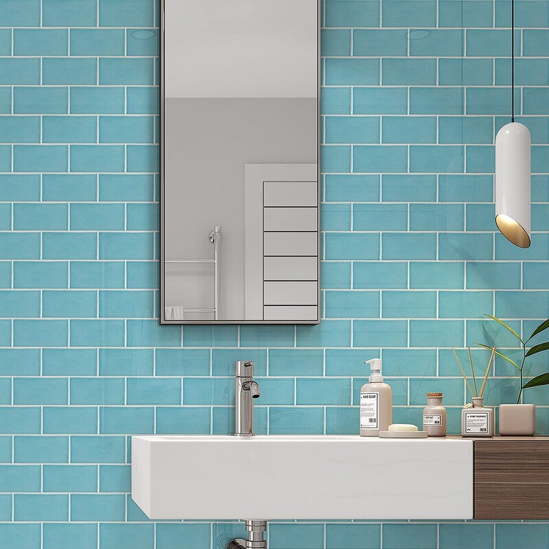 STATUS CERAMIC: Robin Rectangle Field Tile (glossy | 3"x6"x3/8" | beveled)