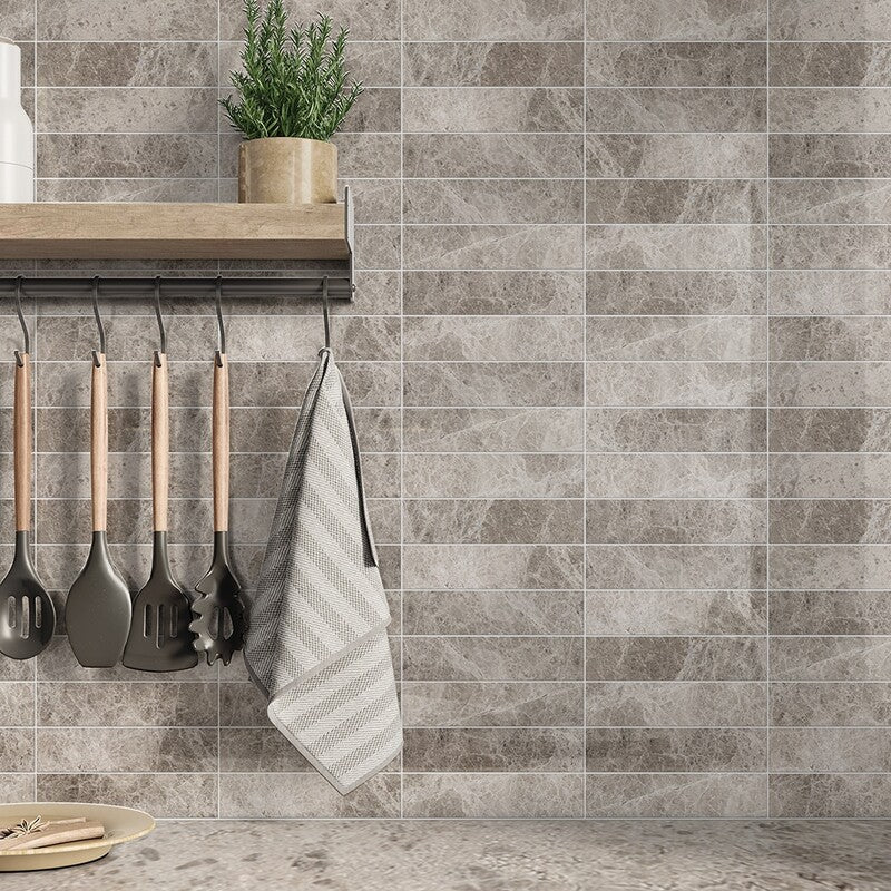 LONG SUBWAY: Silver Shadow Rectangle Field Tile (polished | 2"x8"x1/2" | straight cut)