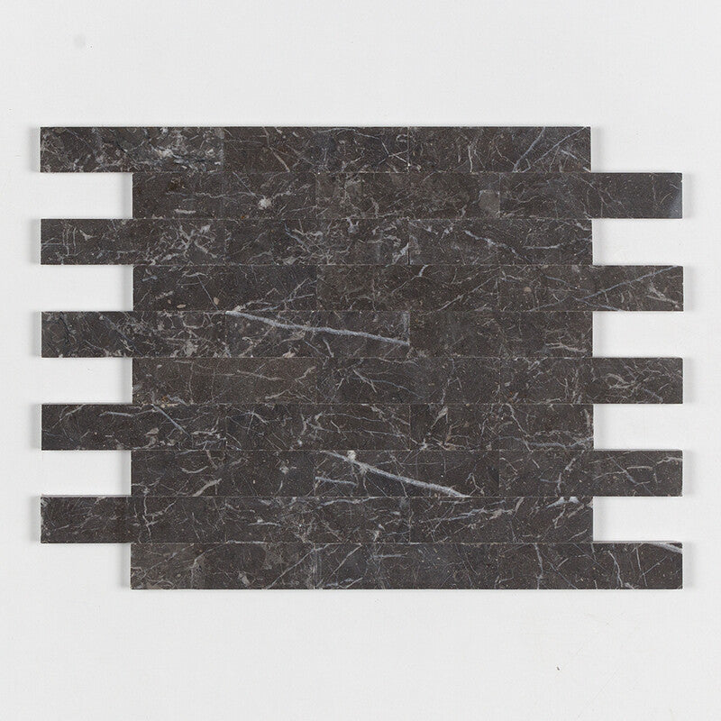 LONG SUBWAY: Iris Black Rectangle Field Tile (honed | 2"x8"x1/2" | straight cut)