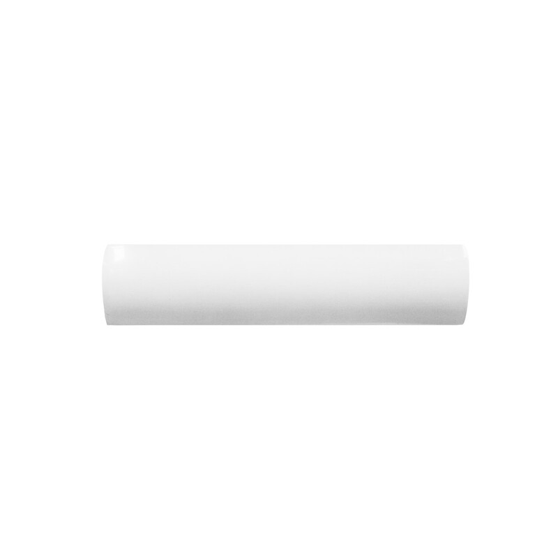 BREATHE MORESQUE: Snow Ceramic Quarter Round (glossy | 1"x6"x1/2" | round)