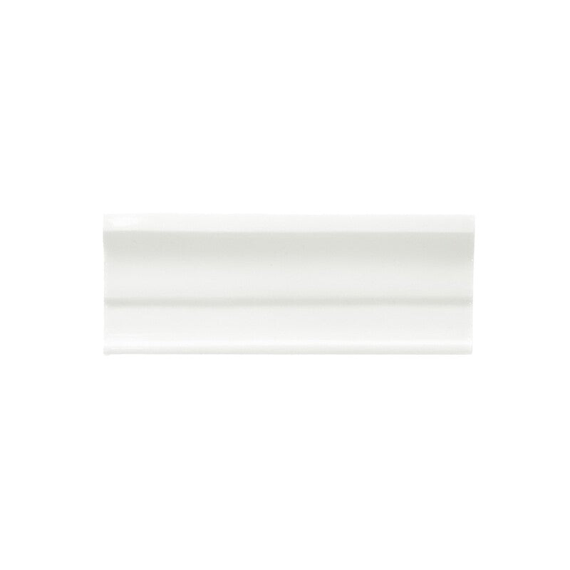 BREATHE MORESQUE: Snow Ceramic Rail Molding (glossy | 2"x6"x1/4" | round)