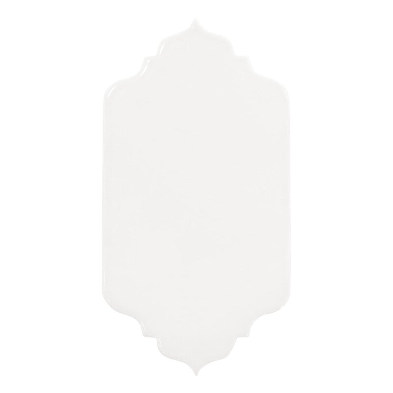 BREATHE MORESQUE: Snow Marbella Field Deco Tile (glossy | 4"x8"x3/8" | round)