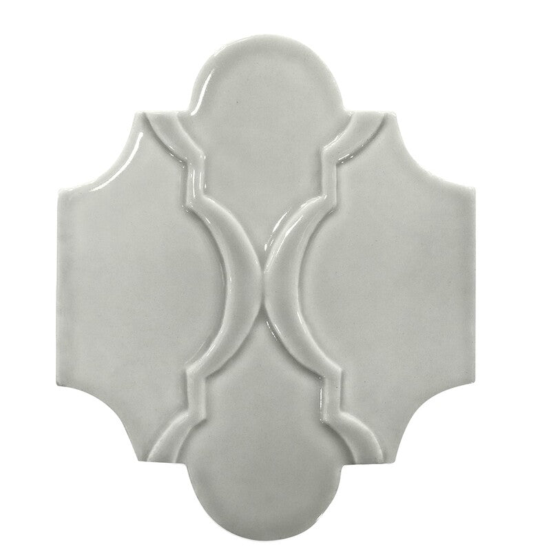 BREATHE MORESQUE: Ceniza Arabesquette Field Deco Tile (glossy | 6"x8"x3/8" | round)