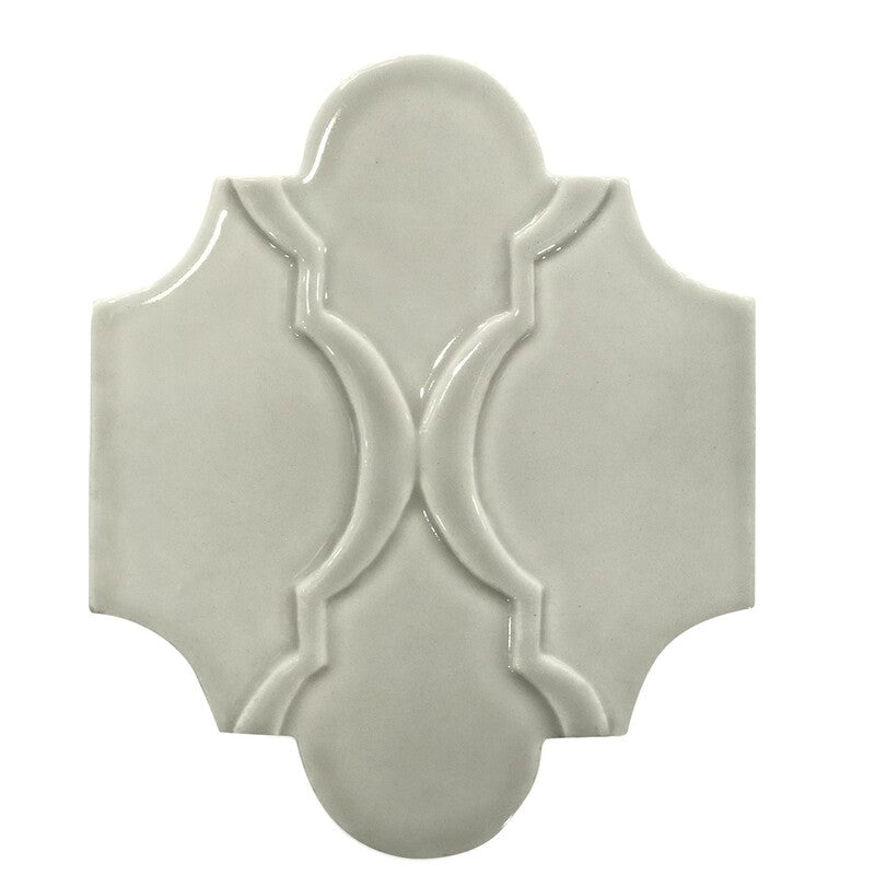 BREATHE MORESQUE: Plume Arabesquette Field Deco Tile (glossy | 6"x8"x3/8" | round)