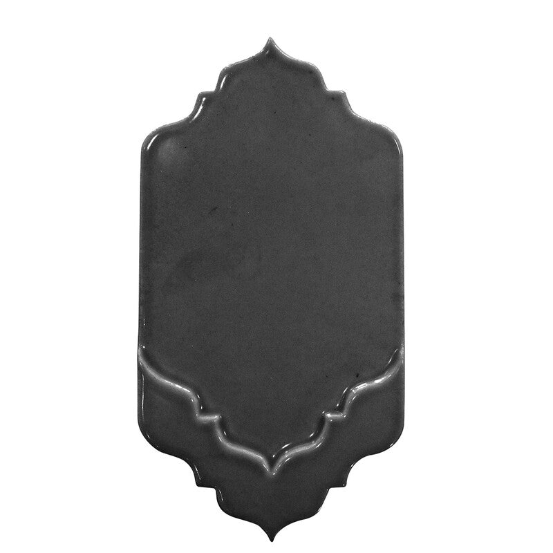 BREATHE MORESQUE: Nocturnal Musa Field Deco Tile (glossy | 4"x8"x3/8" | round)