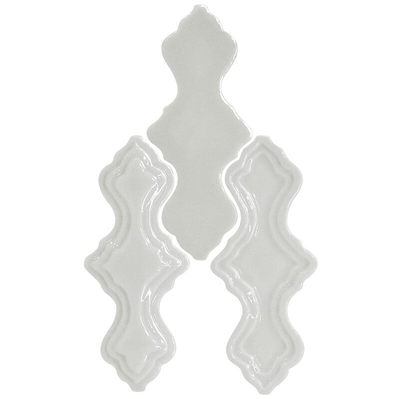 BREATHE MORESQUE: Seda Falbala Field Deco Tile (glossy | 2"x6"x3/8" | round)